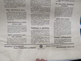 Isänmaallisen työväestön vaalijulistus -juliste, oikeistolaisen työväenyhdistyksen vaalijuliste, &quot;Vapaa Työväenliitto ry&quot; -election poster of right wing