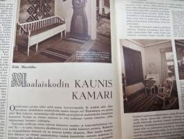 Kotiliesi 1955 nr 7, huhtikuu sis. mm. seur. artikkelit / kuvat / mainokset; Kansikuva sisäkuva Rauman kirkko - Alttaritaulu,,Kas-Kas kotiväri, 4711, Cutex,