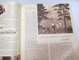 Kotiliesi 1955 nr 7, huhtikuu sis. mm. seur. artikkelit / kuvat / mainokset; Kansikuva sisäkuva Rauman kirkko - Alttaritaulu,,Kas-Kas kotiväri, 4711, Cutex,