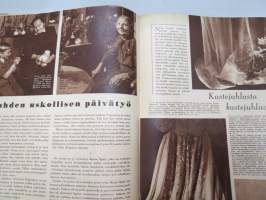 Kotiliesi 1955 nr 7, huhtikuu sis. mm. seur. artikkelit / kuvat / mainokset; Kansikuva sisäkuva Rauman kirkko - Alttaritaulu,,Kas-Kas kotiväri, 4711, Cutex,