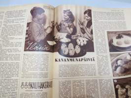 Kotiliesi 1955 nr 7, huhtikuu sis. mm. seur. artikkelit / kuvat / mainokset; Kansikuva sisäkuva Rauman kirkko - Alttaritaulu,,Kas-Kas kotiväri, 4711, Cutex,
