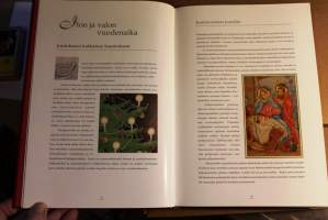 Joulu Kultainen, 1997. 1. painos.Jouluperinteitä, joulureseptejä, jouluaskartelua ja -koristelua, joululauluja ja -leikkejä. Kaunis jouluaiheinen kuvitus.