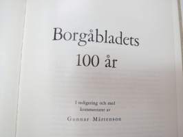Borgåbladets 100 år -kansikuvitus Henrik Tikkanen -newspaper history, cover illustration by Henrik Tikkanen