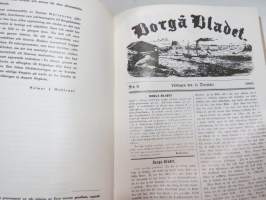 Borgåbladets 100 år -kansikuvitus Henrik Tikkanen -newspaper history, cover illustration by Henrik Tikkanen