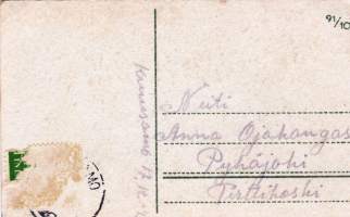 Vanha joulukortti 1943 - 91/10. Koko 11 x 7 cm.
