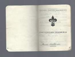 Partiopojan Jäsenkirja  Turku 1954
