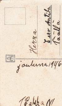 Vanha joulukortti -   Koko 11 x 7 cm. 1946