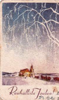 Vanha joulukortti -   Koko 11 x 7 cm. Tampereelta