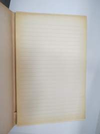 Kirjoituslehtiö 1930-luvun lopusta?, kansikuvituksena virtaviivainen loistoauto -writing paper