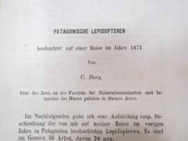 Patagonische Lepidopteren beobachtet auf einer Reise im Jahre 1874 von C. Berg - Издание Императорскаво Московск. Общества