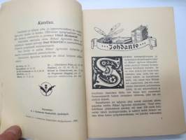 Mikael Agricola - Elämäkerrallinen kuvaus, juhlajulökaisumuistopatsaan paljastukseen  Viipurissa 21.6.1908 -life of M. Agricola, kuvitus Väinö Blomstedt
