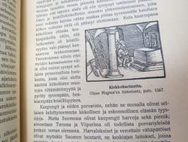 Mikael Agricola - Elämäkerrallinen kuvaus, juhlajulökaisumuistopatsaan paljastukseen  Viipurissa 21.6.1908 -life of M. Agricola, kuvitus Väinö Blomstedt