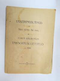 Turun kaupungin taksoitusluettelo v. 1909 - Taxeringslängd för Åbo stad år 1910 -verokalenteri