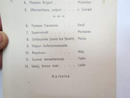 Ohjelmakortti - musiikkiesityksiä ja &quot;karkeloa&quot; -program card