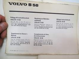 Volvo B 58 Instruktionsbok -linja-auto käyttöohjekirja ruotsiksi / bus operator´s manual in swedish