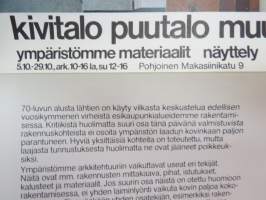 Kivitalo Puutalo Muu talo - ympäristömme materiaalit näyttely -näyttelyesite