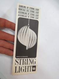 String Light - Flemming Brylle &amp; Preben Jacobsen - Assembling of String Light -kokoamis- / asennusohjeet design-lampulle