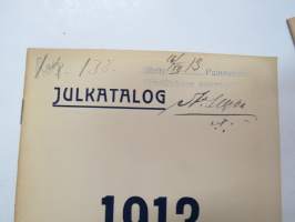A.B. Helsingfors Bokhandel (f.d. Edlundska)- Julkatalog 1913 -kirjaluettelo, tämä kappale käynyt sensuuriviranomaisten hyväksyttävänä, leimattu ja