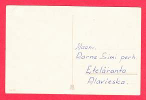 Vanha joulukortti -   Koko 14 x 9 cm. 54/10. Stina Broome