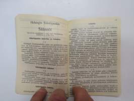 Helsingin Säästöpankki, säästötili - vastakirja -bank record book