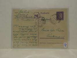 Saksasta suomeen lähetetty sodanaikainen postikortti