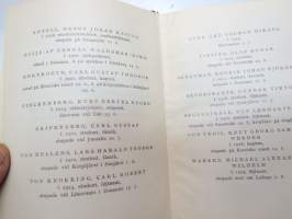 Finlands adelskalender  - Finlands ridderskaps och adels kalender 1947 -aateliskalenteri, sisältää erillisen luettelon sotavuoden 1944 aikana isänmaalle