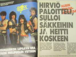 Alibi 1988 nr 4, sis. mm. artikkelit / kuvat / mainokset; Vaasalainen rockmuusikko Hannu Rajala - paloiteltuna koskeen, Tarja Huhtamäki o.s. Ylimäki hermostui