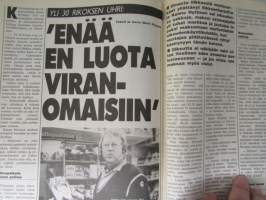 Alibi 1988 nr 4, sis. mm. artikkelit / kuvat / mainokset; Vaasalainen rockmuusikko Hannu Rajala - paloiteltuna koskeen, Tarja Huhtamäki o.s. Ylimäki hermostui