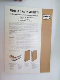 Enso-Gutzeit Oy - Puolikova insuliitti - kuitulevy -myyntiesite /  brochure, board