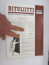 Enso-Gutzeit Oy - Bituliitti - bitumilla kyllästetty huokoinen kuitulevy -myyntiesite /  brochure, board
