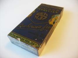 Soussa Cigarettes 1920-luku - tyhjä tupakka-aski peltiä 14x7x3 cm