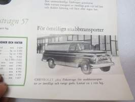 Chevrolet lastvagnar 1957 Serie 1508, 3100, 3800, 4400 -myyntiesite / sales brochure