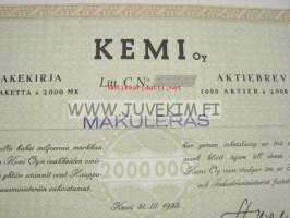 Kemi Oy, Kemi 1953, 2 000 000 mk -osakekirja