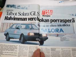 Tuulilasi 1981 nr 3, sisältää mm. seur. artikkelit / kuvat / mainokset; Kansikuva Talbot Solara &amp; Datsun Cherry 140 A -koeajot, Millainen on 5 000 markan auto?,
