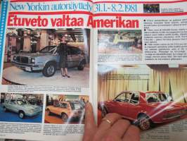 Tuulilasi 1981 nr 3, sisältää mm. seur. artikkelit / kuvat / mainokset; Kansikuva Talbot Solara &amp; Datsun Cherry 140 A -koeajot, Millainen on 5 000 markan auto?,