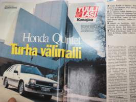 Tuulilasi 1981 nr 5, sisältää mm. seur. artikkelit / kuvat / mainokset; Kansikuva Tuhat kilometriä tankillisella, Honda Quintet - turha välimalli, U.S. GP