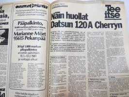 Tuulilasi 1981 nr 5, sisältää mm. seur. artikkelit / kuvat / mainokset; Kansikuva Tuhat kilometriä tankillisella, Honda Quintet - turha välimalli, U.S. GP