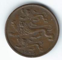 Viro Eesti 2 senti 1934 - ulkomainen kolikko