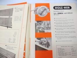 Holzher Luettelo -erikoiskoneita puuntyöstöä ja mekaanista syöttöä varten -kuvasto / catalog of woodworking elecric tools / machines, in finnish