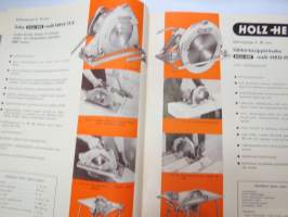 Holzher Luettelo -erikoiskoneita puuntyöstöä ja mekaanista syöttöä varten -kuvasto / catalog of woodworking elecric tools / machines, in finnish