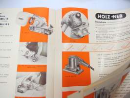 Holzher Luettelo -erikoiskoneita puuntyöstöä ja mekaanista syöttöä varten -kuvasto / catalog of woodworking elecric tools / machines, in finnish