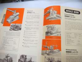 Holzher Luettelo -erikoiskoneita puuntyöstöä ja mekaanista syöttöä varten -kuvasto / catalog of woodworking elecric tools / machines, in finnish