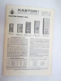 Kastor-uunit 1953 -myyntiesite / brochure of ovens