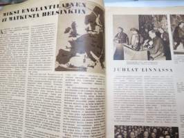 Suomen Kuvalehti 1949 nr 49, ilmestynyt  10.12.1949,  sis. mm. artikkelit / kuvat / mainokset; Kansikuva Ensi lumi, Jalostaja jouluksi, Lääketehdas Orion