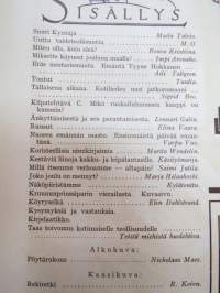 Kotiliesi 1933 nr 1, ilmestynyt 1.1.1933, tammikuu I numero, sis. mm. seur. artikkelit / kuvat / mainokset; Kansikuvitus Rudolf Koivu - &quot;Rekiretki&quot;, Uutta