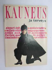 Kauneus ja terveys 1967 nr 3 (maaliskuu), sis. mm. seur. artikkelit / kuvat / mainokset; Pinnari-isät, sydäninfarkti, Kevään meikki- ja hiusmuoti, Yksinäinen