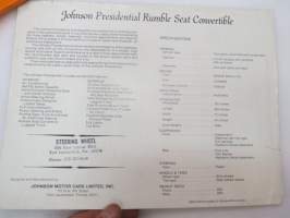 Johnson Presidential Rumble Seat Convertible -sales brochure / myyntiesite