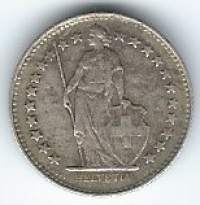 Sveitsi 1/2 Franc 1929 hopeaa - ulkomainen kolikko