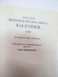 Finlands ridderskaps och adels kalender 1989 - Finlands adelskalender - Suomen Aateliskalenteri - Suomen ritariston ja aatelin kalenteri (vapen i färg H-R