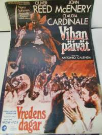 Vihan päivän / Vredens dagar, Pääosissa Oliver Reed, John McEnery, Claudia Cardinale, ohjaus Antonia Calenda -elokuvajuliste -movie poster